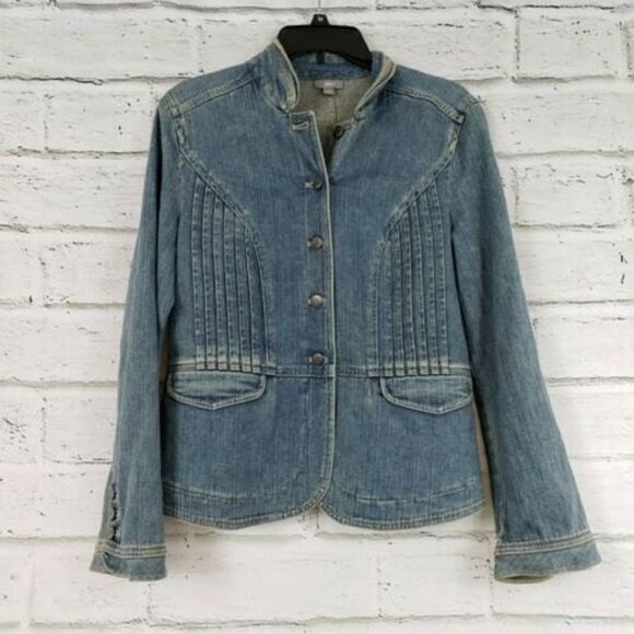 J Jill Denim Jacket button up long sleeve size small cotton - Picture 1 of 7